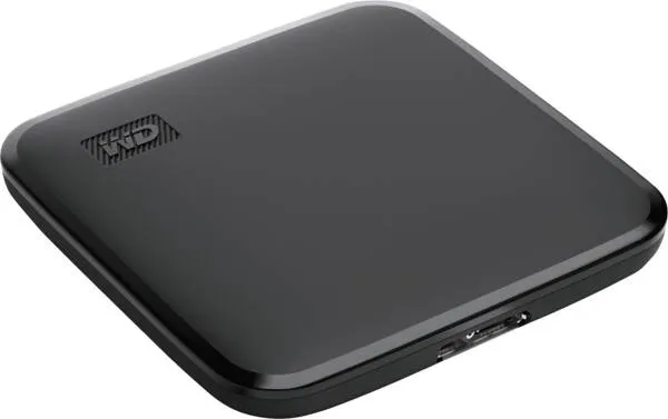 Externe Festplatte, schwarz, quadratisch, tragbar, USB-C