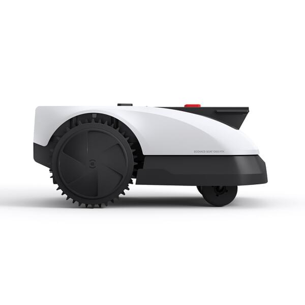 Raumreiniger, intelligenter Reinigungsroboter, Raddesign, weißer Gehäuse, vordere Stoßstange