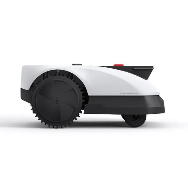 Raumreiniger, intelligenter Reinigungsroboter, Raddesign, weißer Gehäuse, vordere Stoßstange