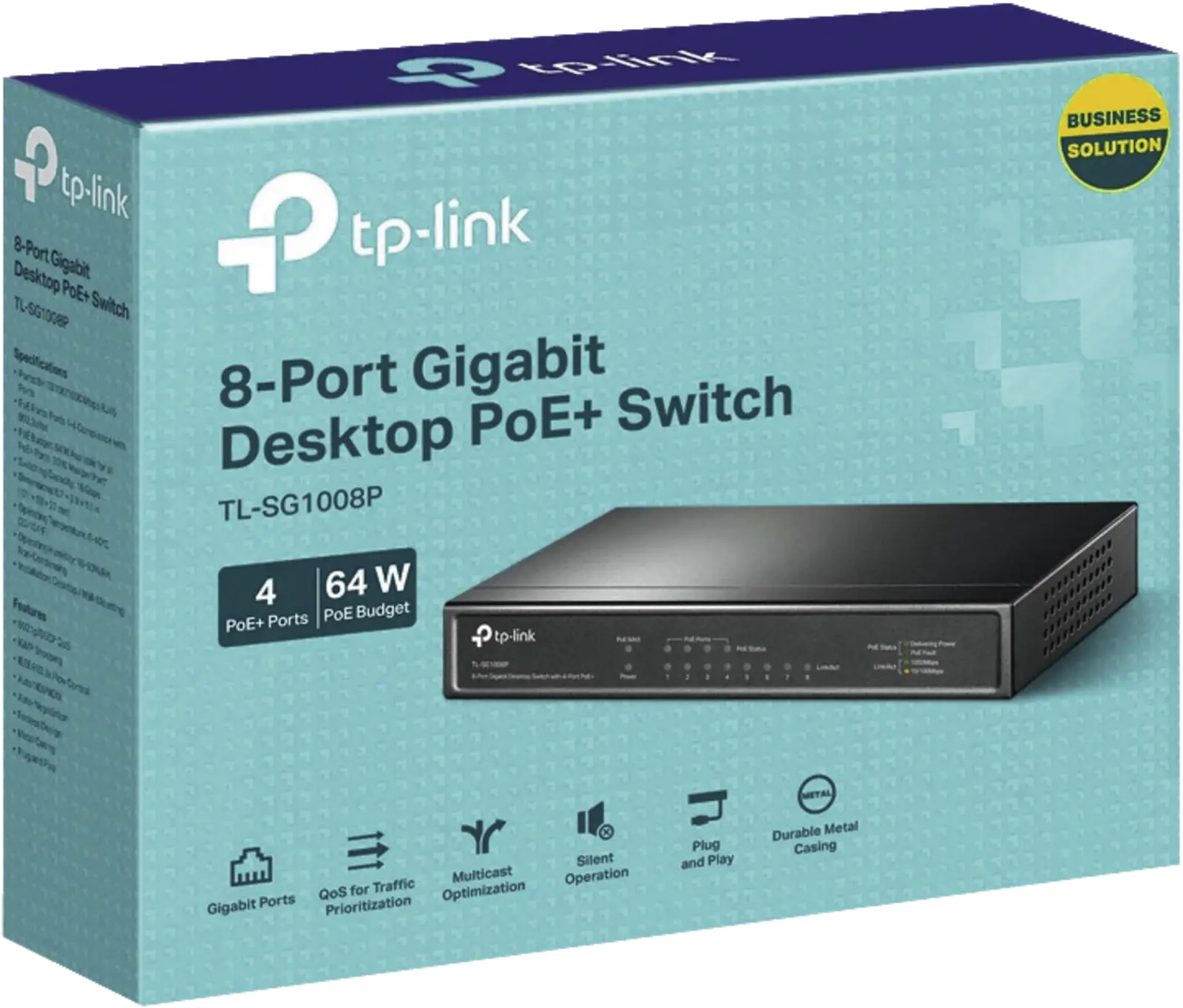 8-Port, Gigabit, Desktop, PoE+, Switch