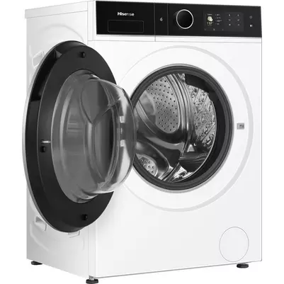 Waschmaschine, Frontlader, weiß, offene Tür, Edelstahltrommel