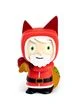 roter Hoodie, Fuchs-Mütze, Kinderfigur, gelbes Cape, braune Stiefel