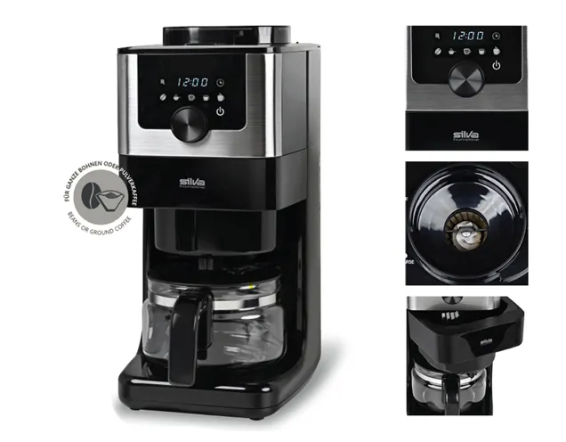 Kaffeemaschine, Filterkaffee, Glas-Karaffe, digitale Anzeige, Edelstahl