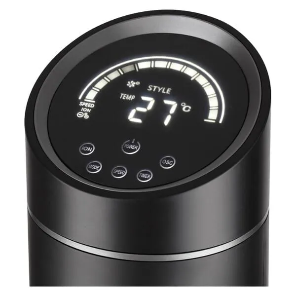 digitaler Thermostat, Temperaturanzeige, Bedienfeld, schwarzes Gehäuse, LED-Anzeigen