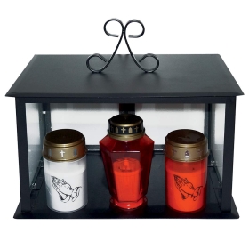 L-20.05.015.0 Lienbacher Kerzenhaus 20x40cm Schwarz Beschichtet