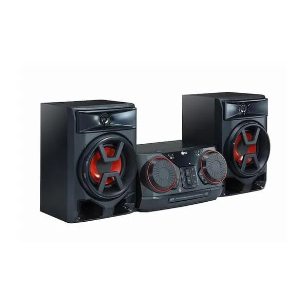 Lautsprechersystem, Heim Audio, 2.1-Stereo, zentraler Controller, rote Akzente