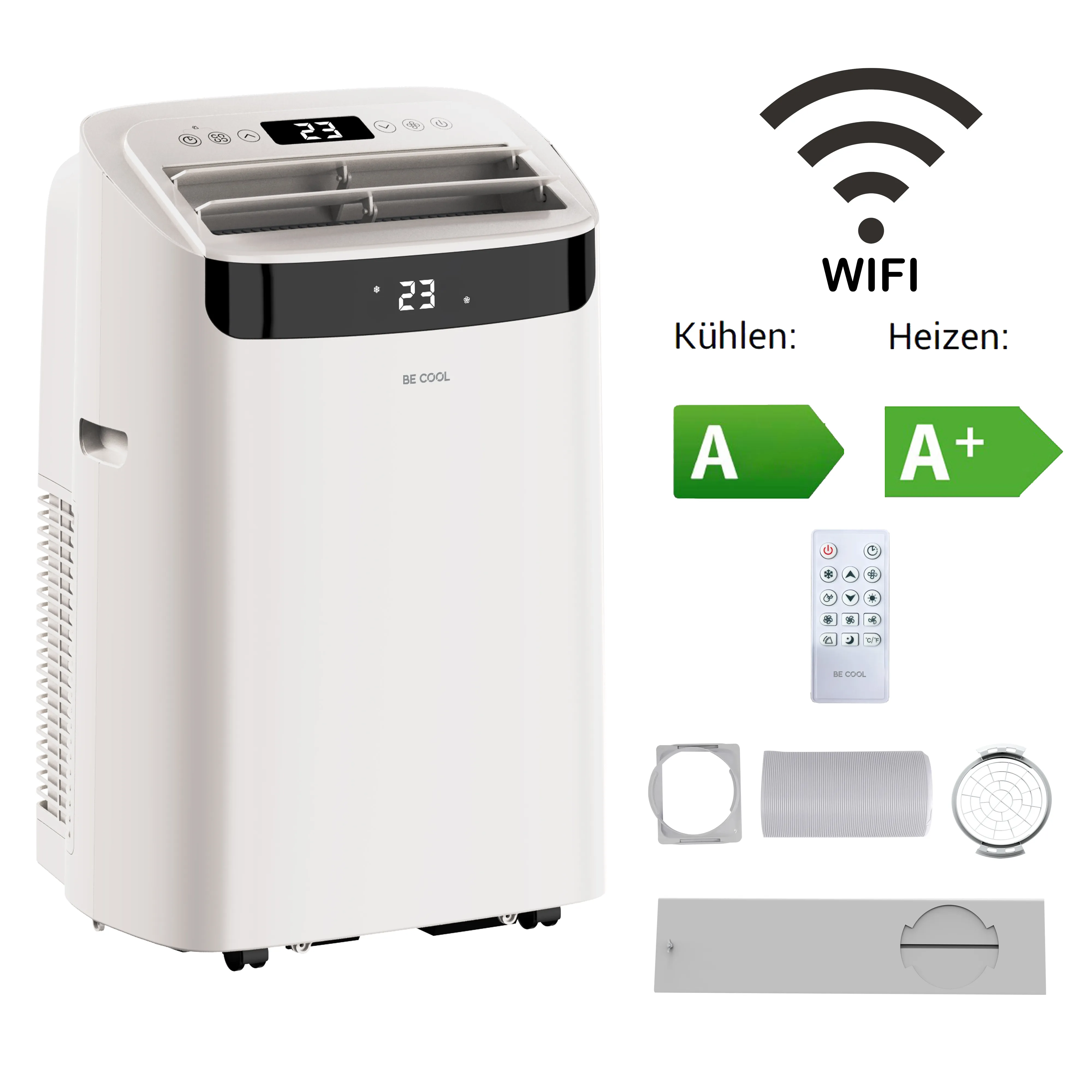 klimagerät, tragbar, luftkühler, fernbedienung, wifi