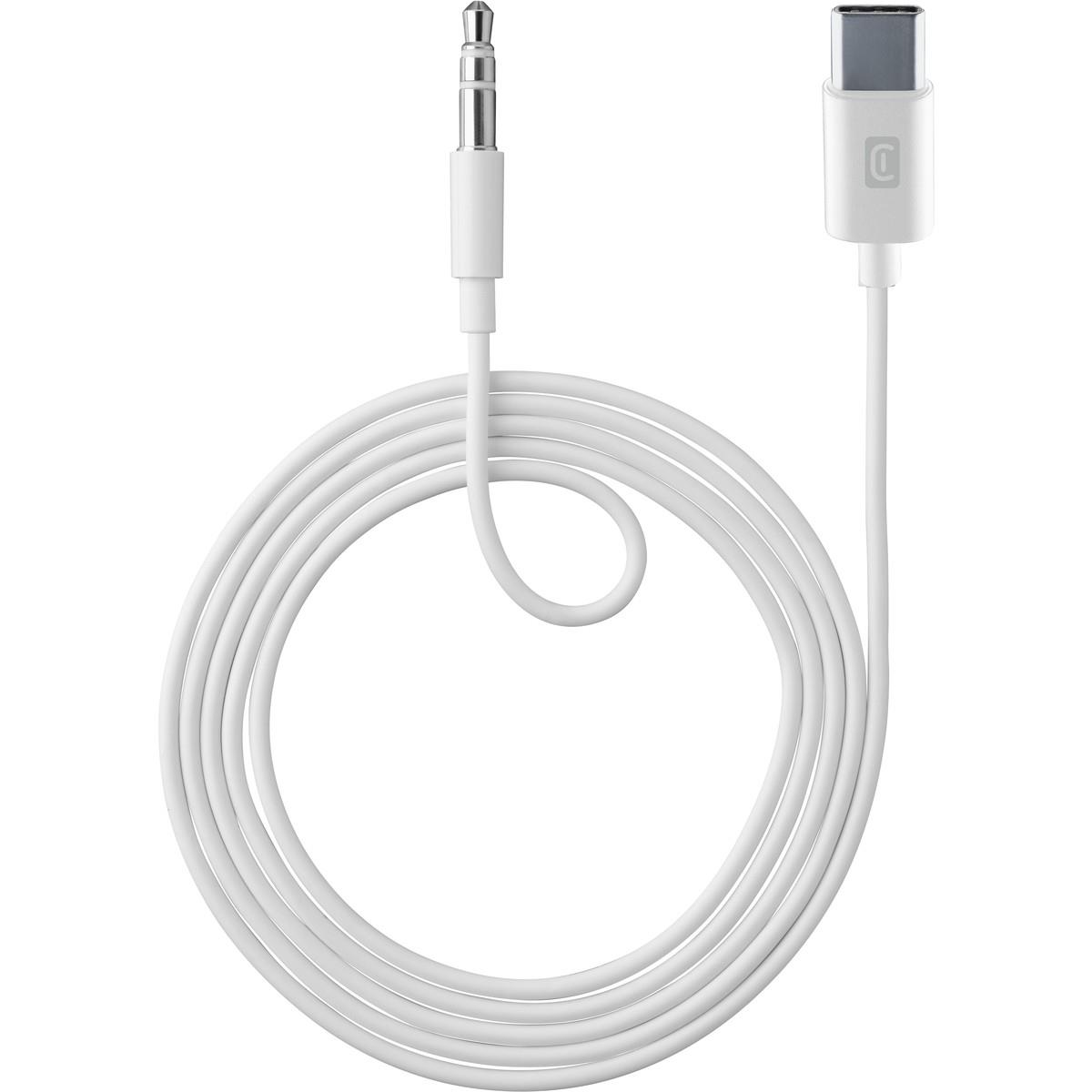 AUXMUSICABLETYPECW Audiokabel AUX 1m USB C auf 3.5mm Klinke, weiss