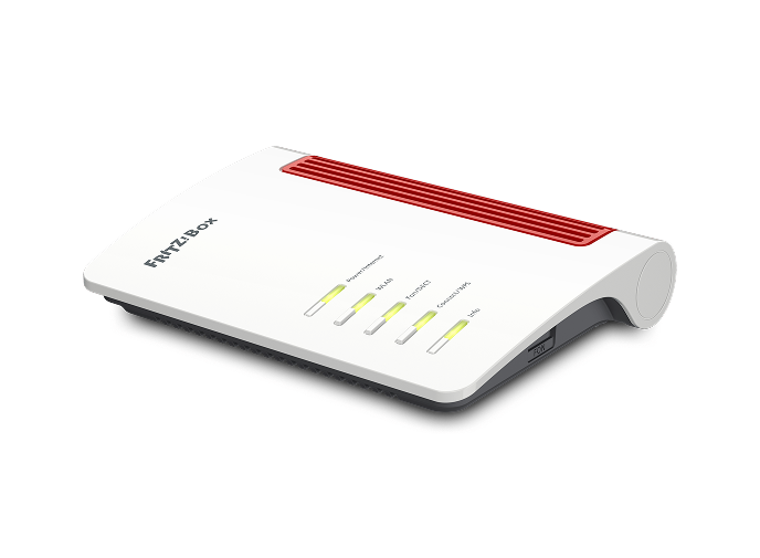 Router, Modem, Netzwerkgerät, LED-Anzeigen, Weißrot