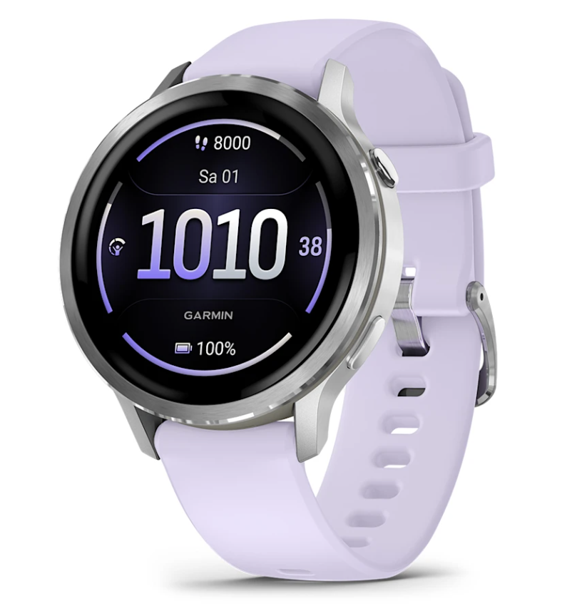 Smartwatch, Garmin, Farbe: Lavendel, Silikonarmband, Digitalanzeige