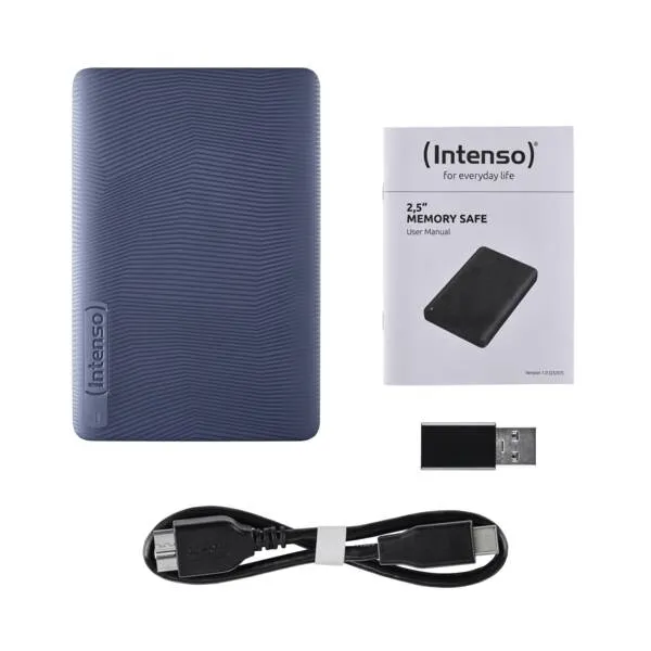 externes Festplatte, Speicher, tragbar, blau, USB-Kabel