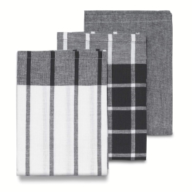 Handtücher, Tücher-Set, graue Handtücher, kariertes Tuch, Fransen-Handtuch