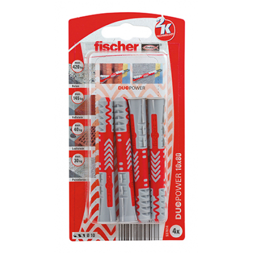 Fischer 537614 Duopower Dübel 10x80K