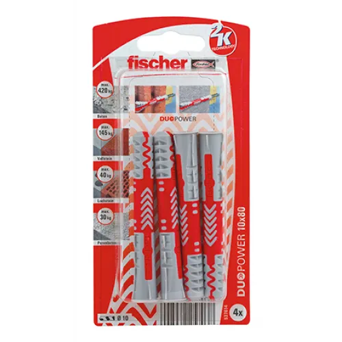 Fischer 537614 Duopower Dübel 10x80K