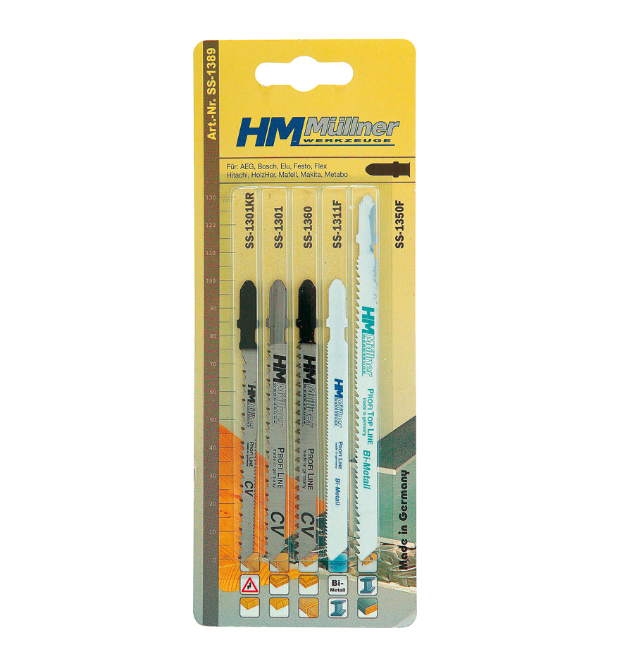 SS-1389 Stichsaegensortiment 5 tlg, SB Holz, Ku, met L100-130, Bi, CV