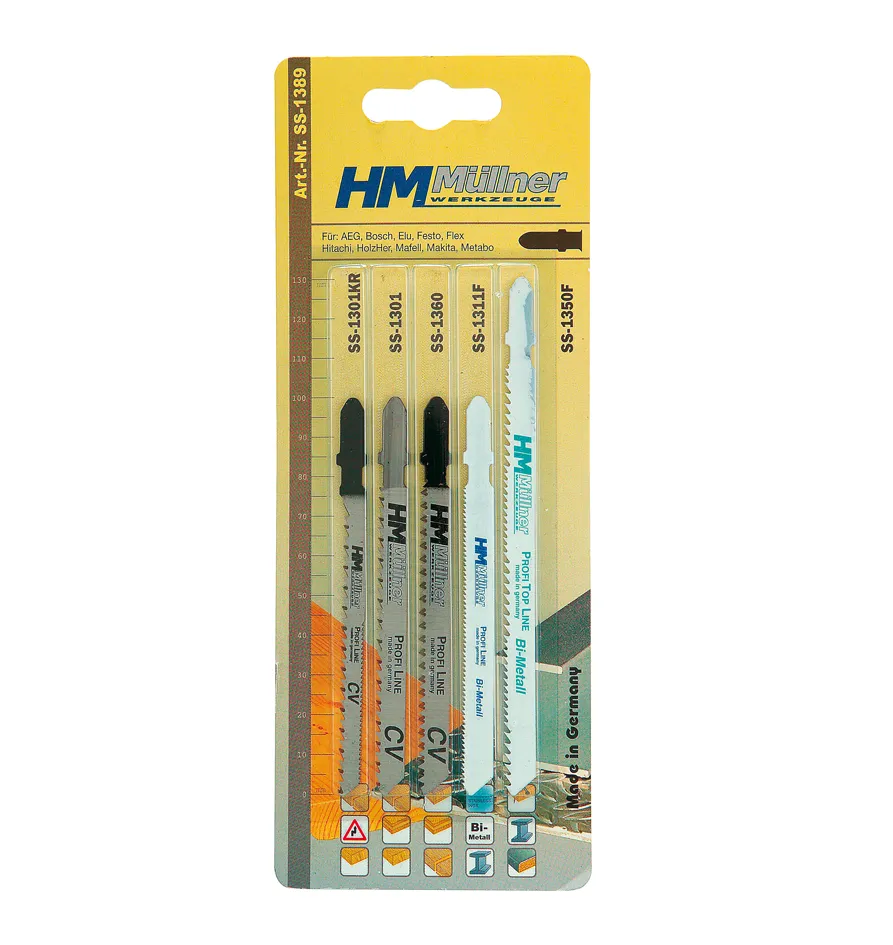 SS-1389 Stichsaegensortiment 5 tlg, SB Holz, Ku, met L100-130, Bi, CV