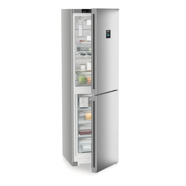 Kühlschrank, Standgerät, Frosterfrei, Edelstahl, Glasfront