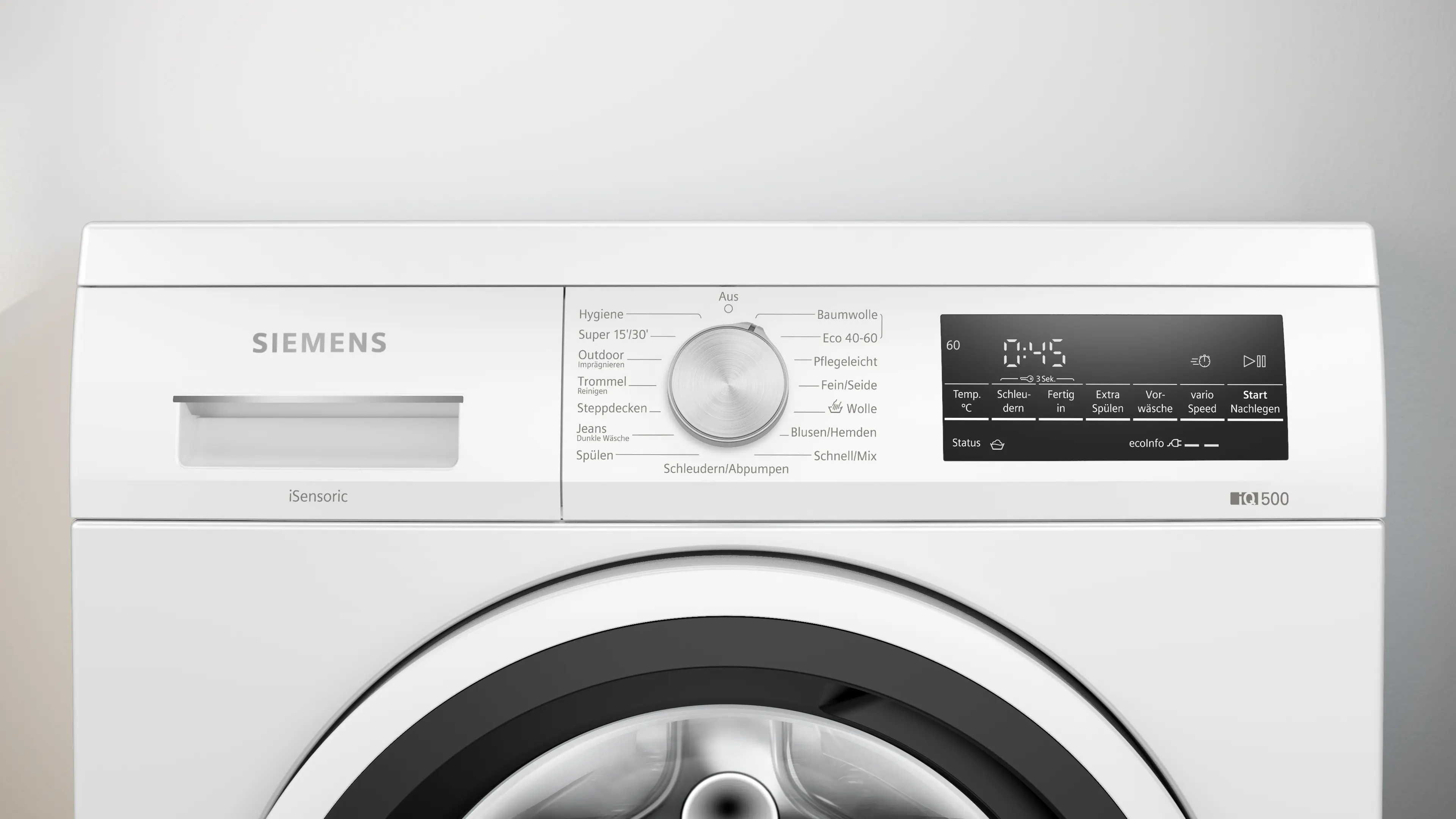 Waschmaschine, Frontlader, Bedienfeld, Silber, Siemens