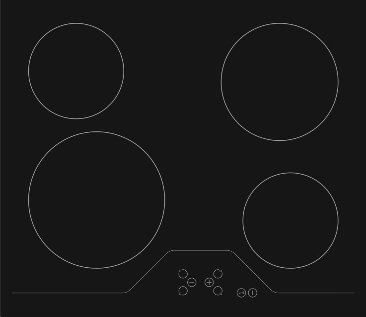 elektrische Kochplatte, Herdplatte, Induktion, Glaskeramik, Bedienfeld