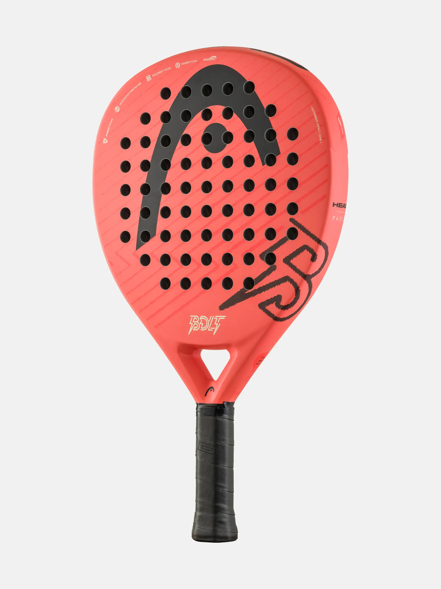 Paddel-Schläger, Padel-Schläger, geprägter Griff, roter Schläger, Lochmuster