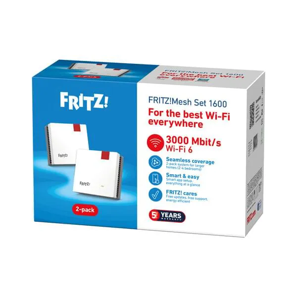 WLAN-Router, Mesh-System, 2er-Pack, Wi-Fi 6, 3000 Mbit/s