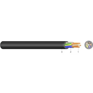 Gummi Schlauchleitung leicht H05RR-F 2x2,5 sw - 1 Bund S-0003328