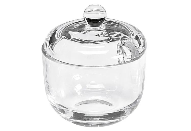 Glasbehälter, Glasgefäß, mit Deckel, transparent, rund