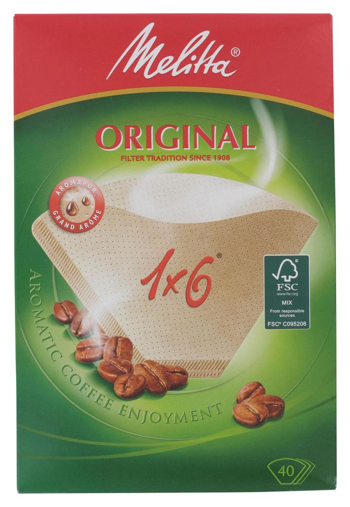 Melitta Filtertüten natur 1x6 40 Stück
