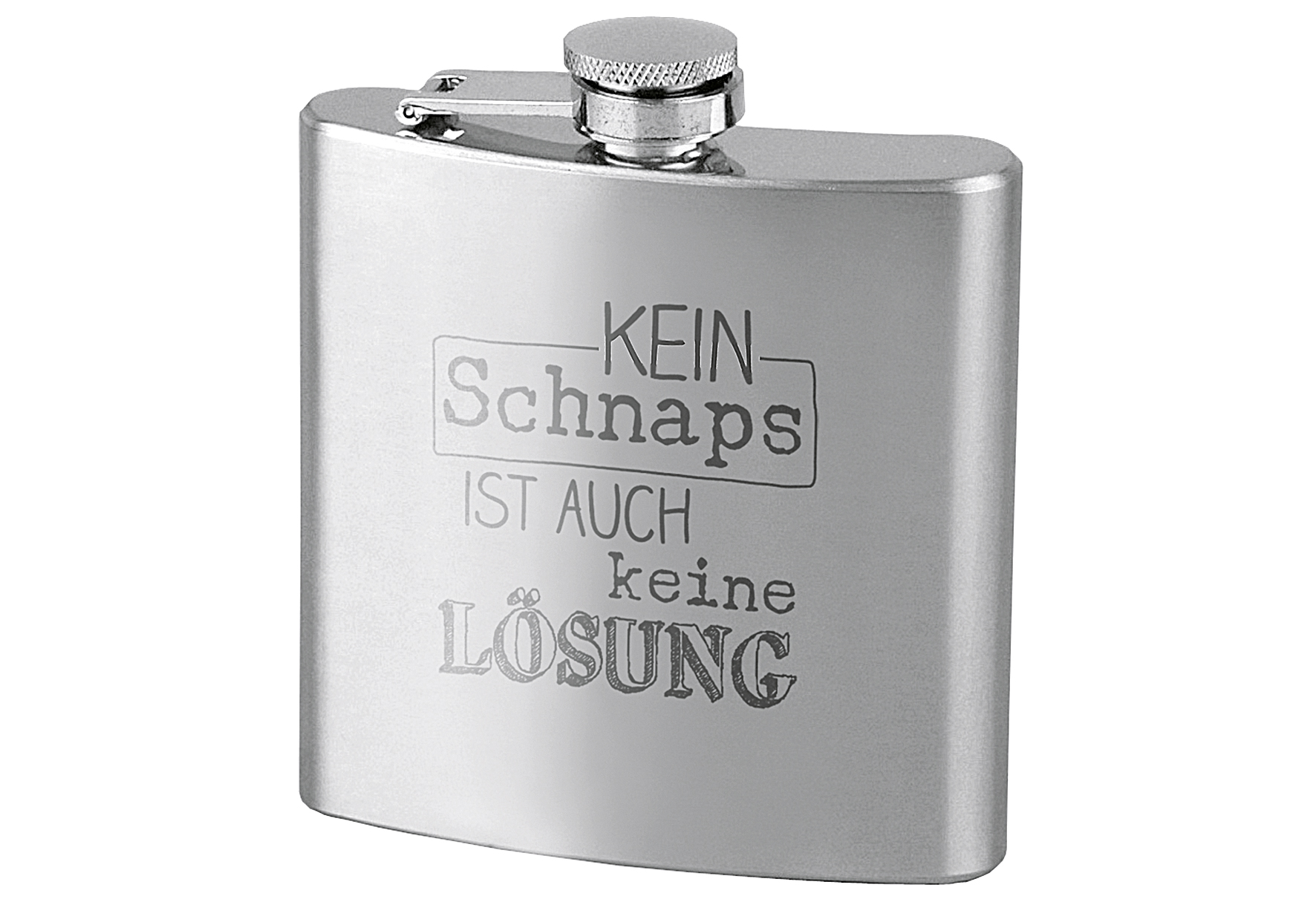 Contento Flachmann 180ml " Kein Schnaps ist auhc keine Lösung"