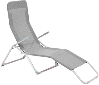 Liegestuhl, Sessel, Mesh-Stoff, klappbar, Metallrahmen