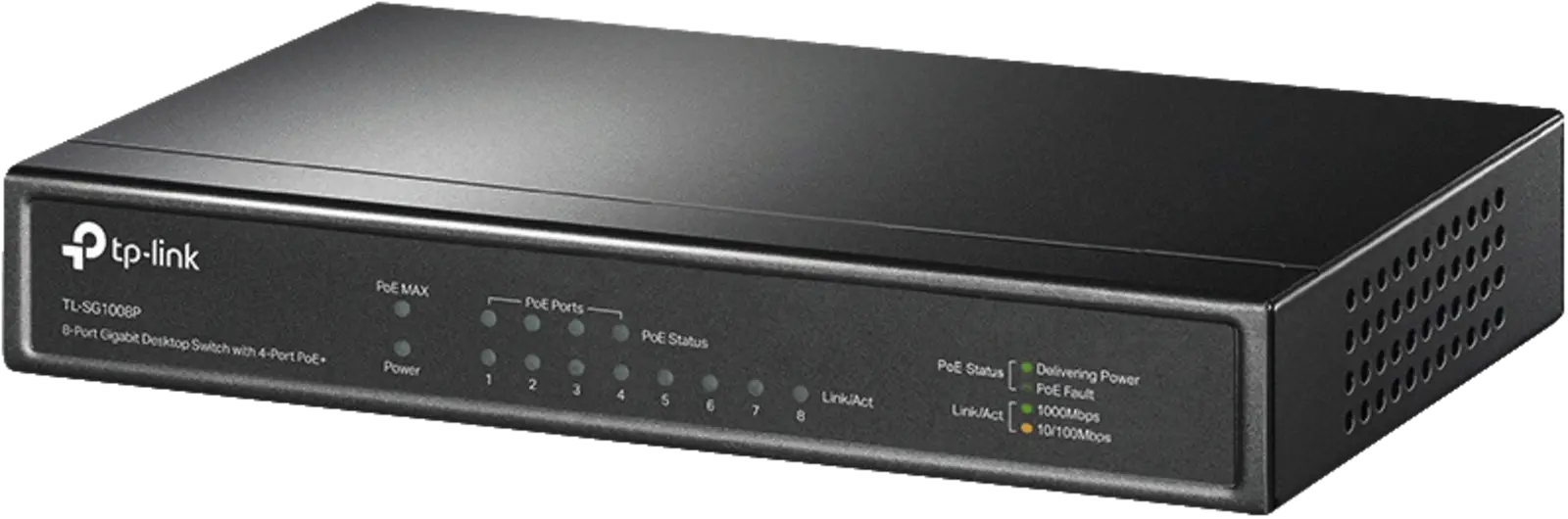 Netzwerk Switch, PoE Switch, 8-Port, TP-Link, Gehäuse Metall