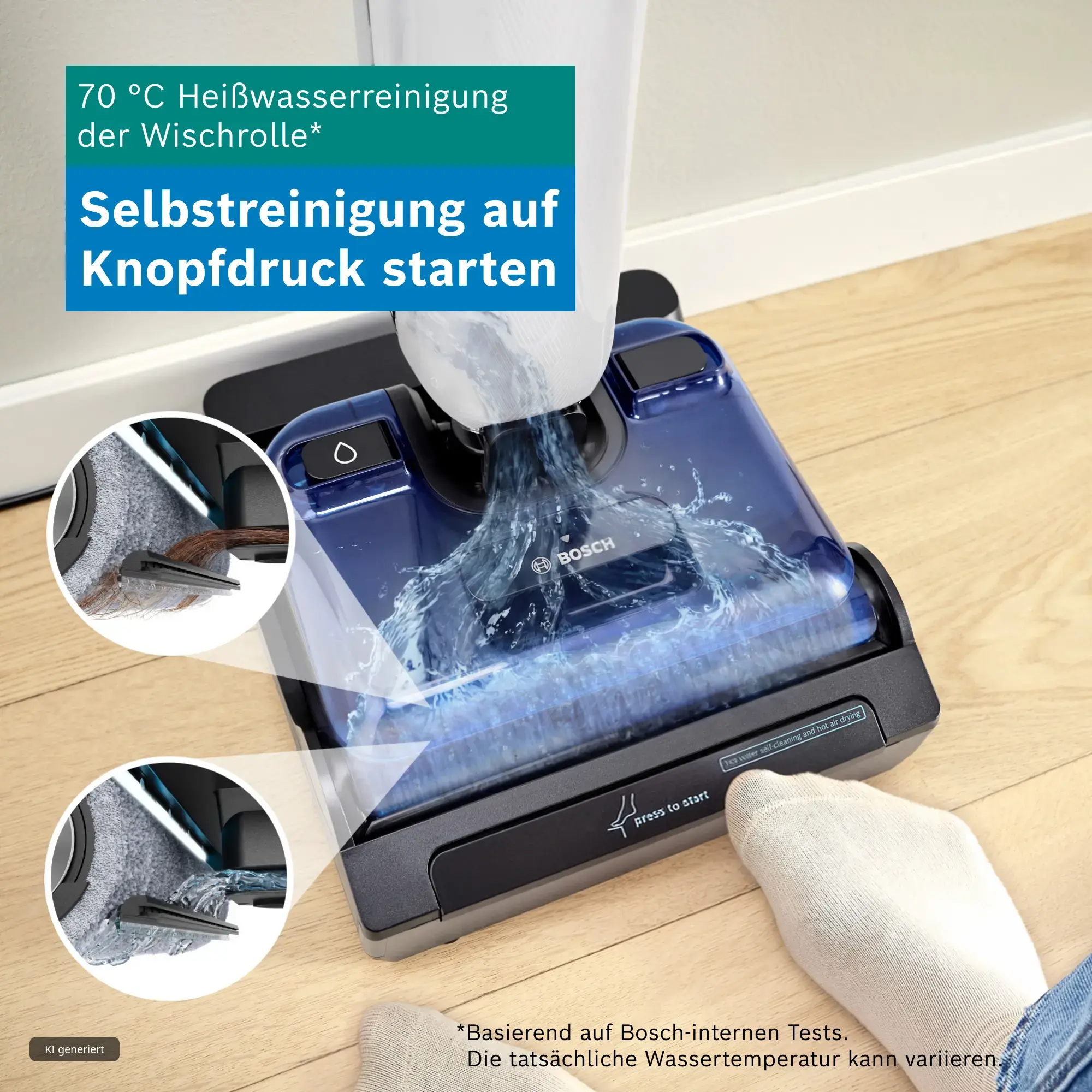 Staubsauger, Handheld, Wassertank, Blau, Bodenreinigung