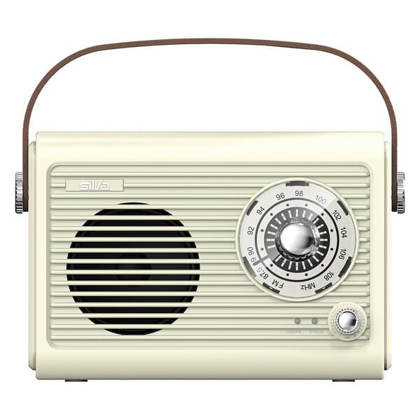 tragbarer Radio, Vintage-Radio, analoger Tuner, AM/FM Radio, beige Farbe