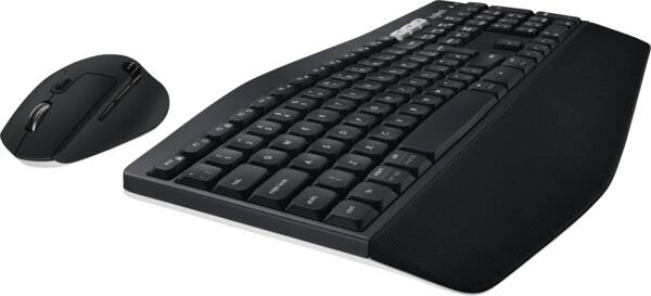 tastatur, drahtlos, schreibtisch, schwarz, mauspads
