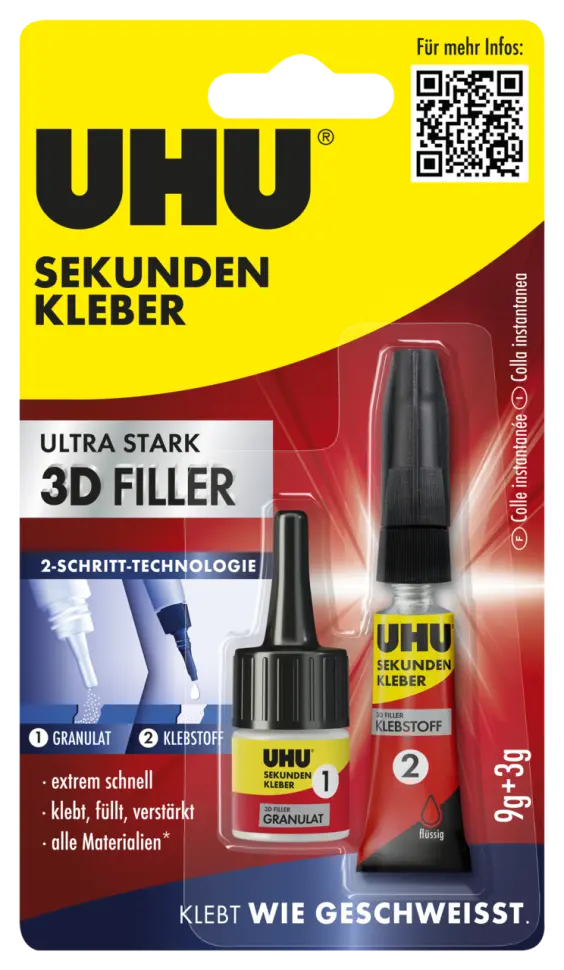 Uhu-45480 Sekundenkleber 3D Filler