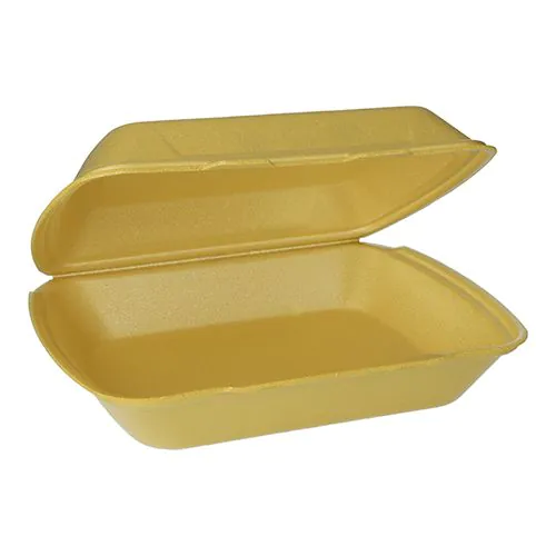 Foliebehälter, Lebensmittelbehälter, Lunchbox, goldgelb, Wegwerfbehälter