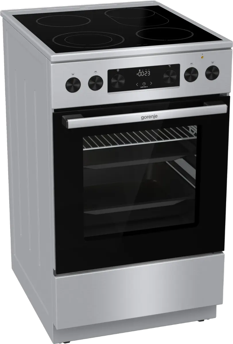 elektrischerOfen, Backofen, Induktion Kochfeld, Edelstahl, Glas Tür