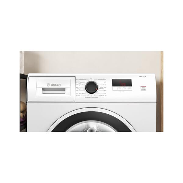 Waschmaschine, Frontlader, Bedienrad, digitales Display, Silber