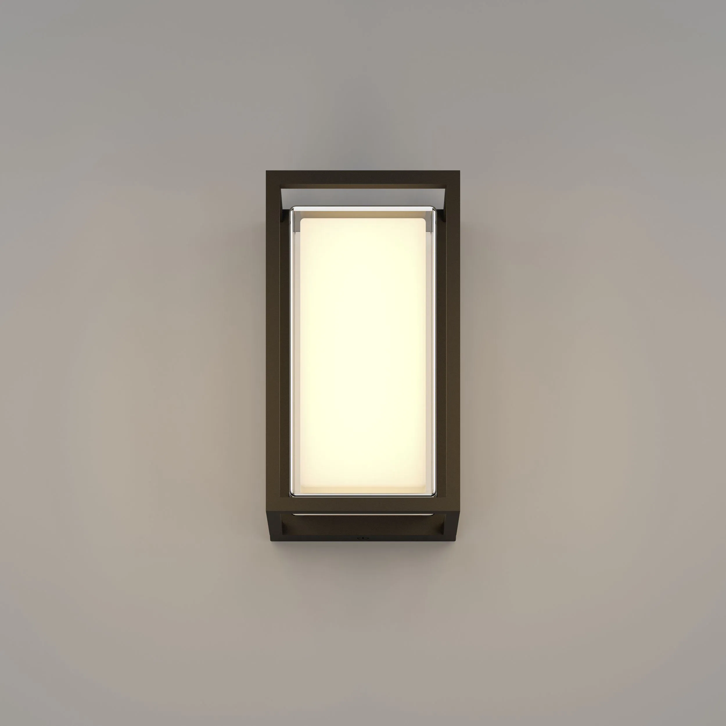 Wandlampe, Wand-Sconce, rechteckig, Metallrahmen, Glasschirm