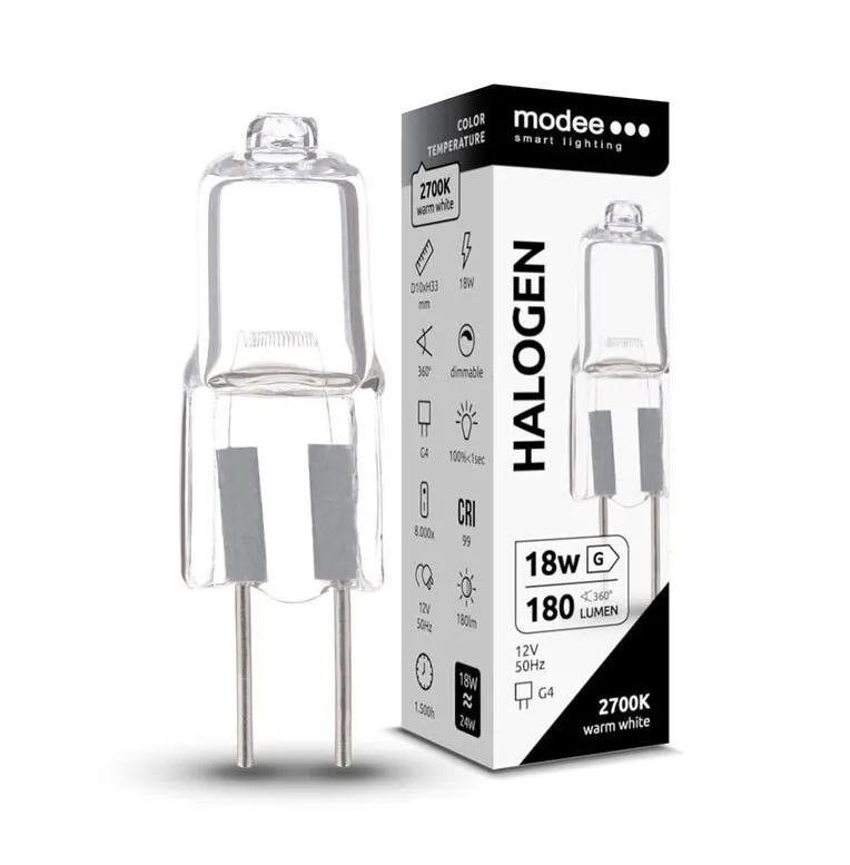 Halogen, G4 Birne, 12V, 18W, 2700K