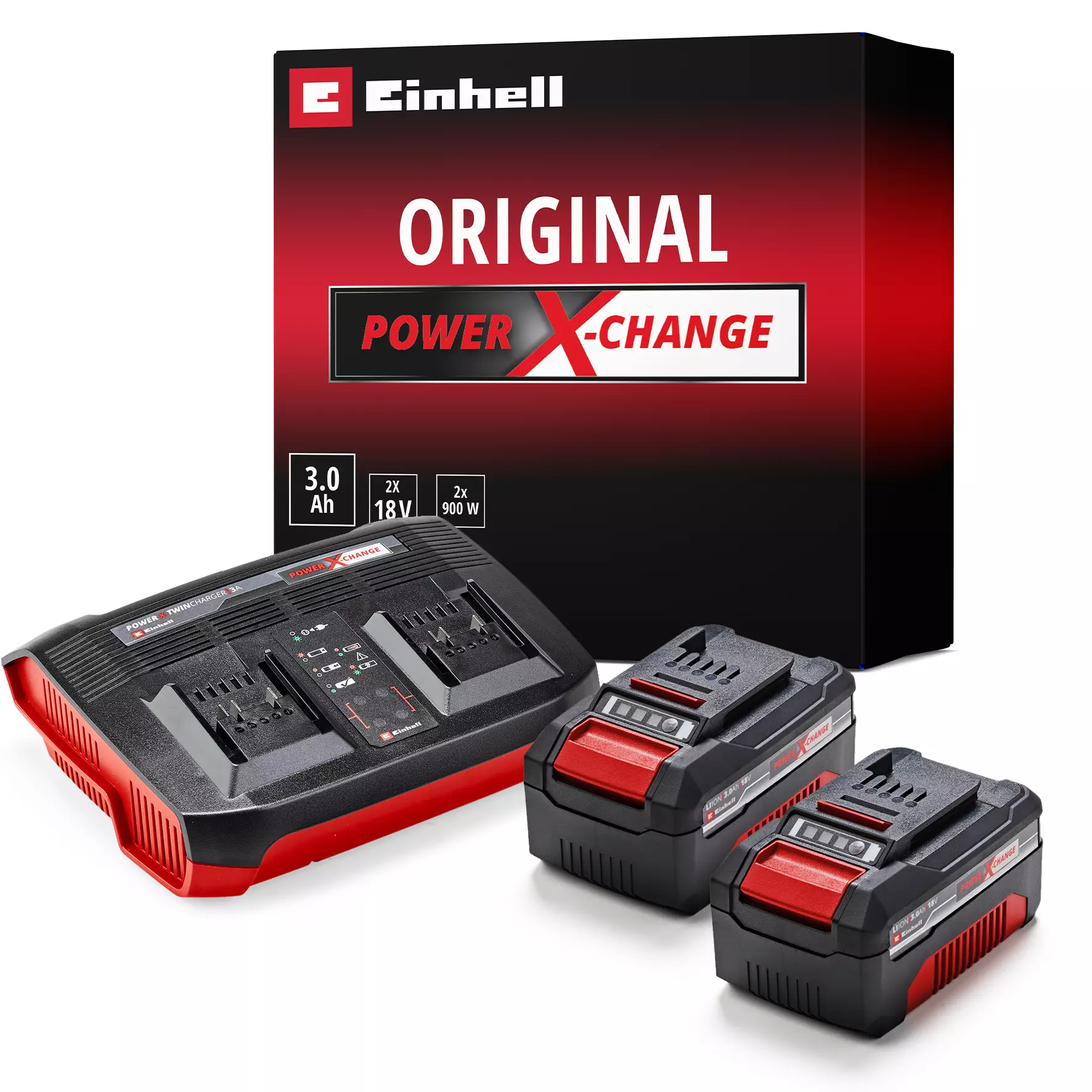 Einhell PXC-Starter-Kit 2x 3.0 Ah und Twinscharger 1270089