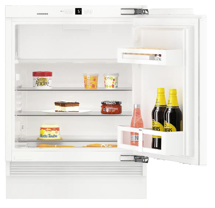 Einbaukühlschrank, Weiß, Digitalanzeige, Glasablagen, Türablagen