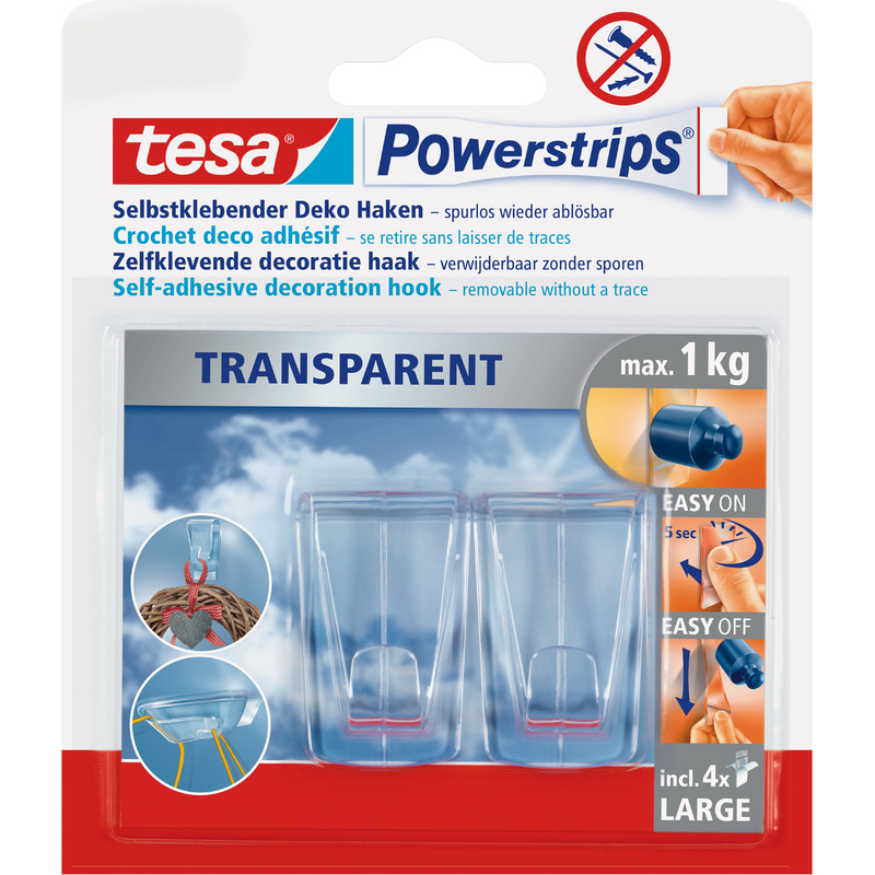 Tesa-58813 PS Transparent Deco Haken L