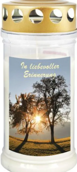 Kerze, Laterne, Glas, Fotoaufdruck, Gedenklicht