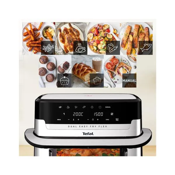 Fritteuse, digitale Anzeige, schwarzes Gerät, Ausziehbare Ablage, Küchen Gadget