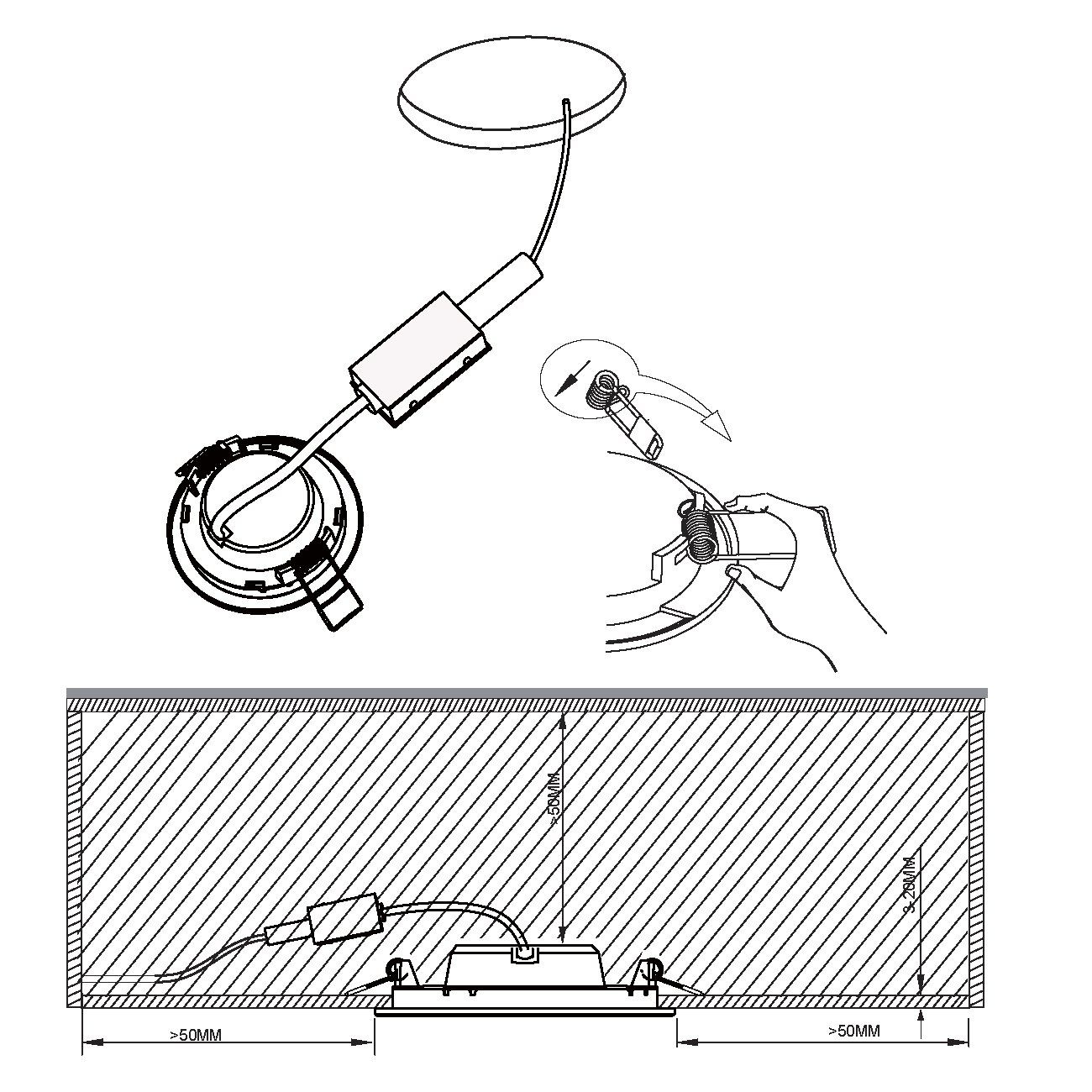 99132 LED-Einbauspot Ø117 WS 3000K'FUEVA 5'