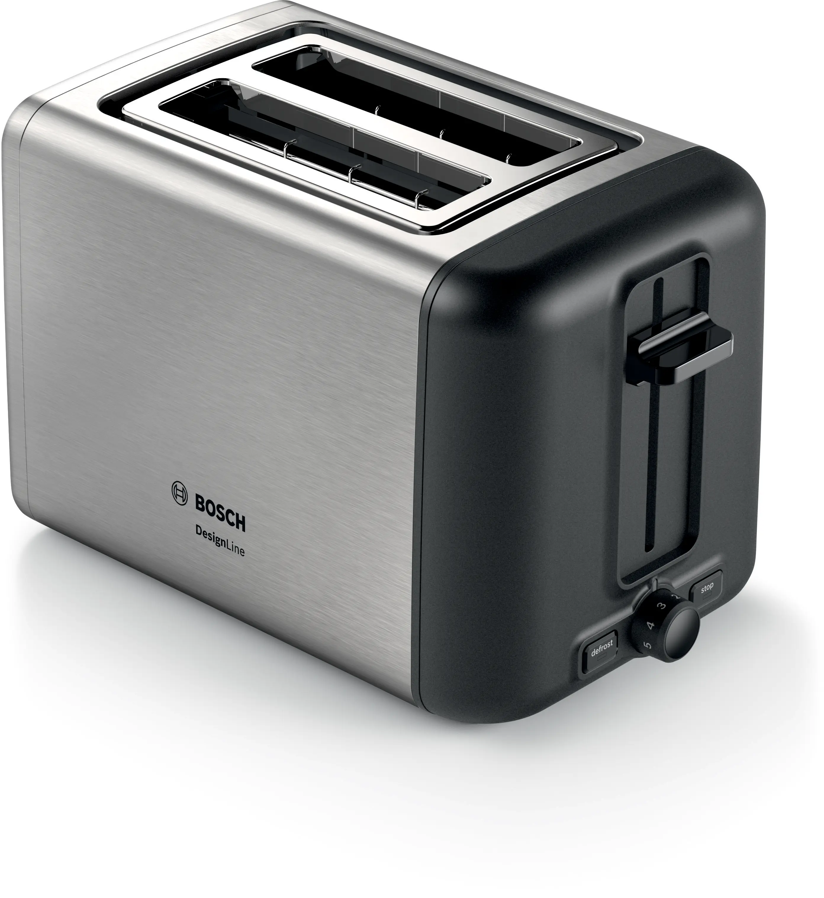 toaster, 4-slice, Edelstahl, Knöpfe, Hebelsteuerung