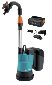 Bodenreiniger, Gartenwerkzeug, akku betrieben, türkis, orange Akzente